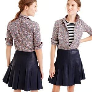 J CREW Liberty Kayoko Print Perfect Shirt Floral Cotton Casual Work Womens 0o